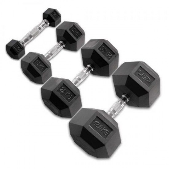 Body-Solid Hexagon Rubber Dumbbell 10 KG - per Paar