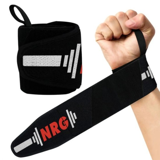 NRG fitness W2 Powerlifting Polsbandages met Grip Flex rubber