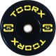 Toorx bumper plates 5kg tot 25kg met rubber coating en roestvrijstalen ring