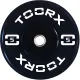 Toorx bumper plates 5kg tot 25kg met rubber coating en roestvrijstalen ring