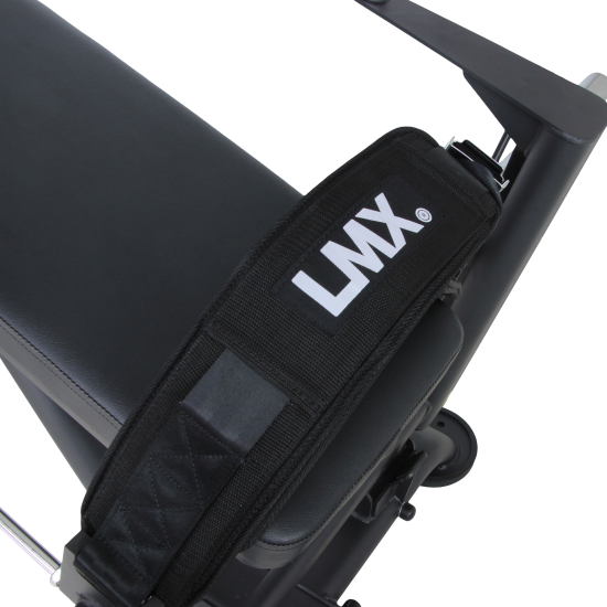 LMX1070 LMX Hip Thrust Machine - Mat Zwart, 280kg Belastbaar LMX.® Hip thrust machine ideaal voor bilspiertraining, verbetert heup- en kernstabiliteit, veilig gebruik in gym of studio.
