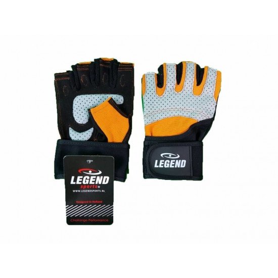 Fitness Handschoenen Legend Grip Oranje/Grijs - Maat: L